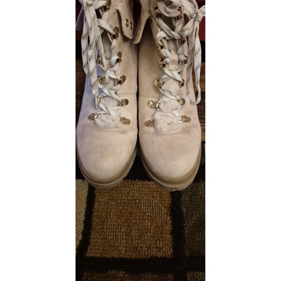 Jelly Pop Sz 11 Mission Fur Hiking Boots Ivory Color Chukka Rubber Heel EUC - Picture 4 of 9